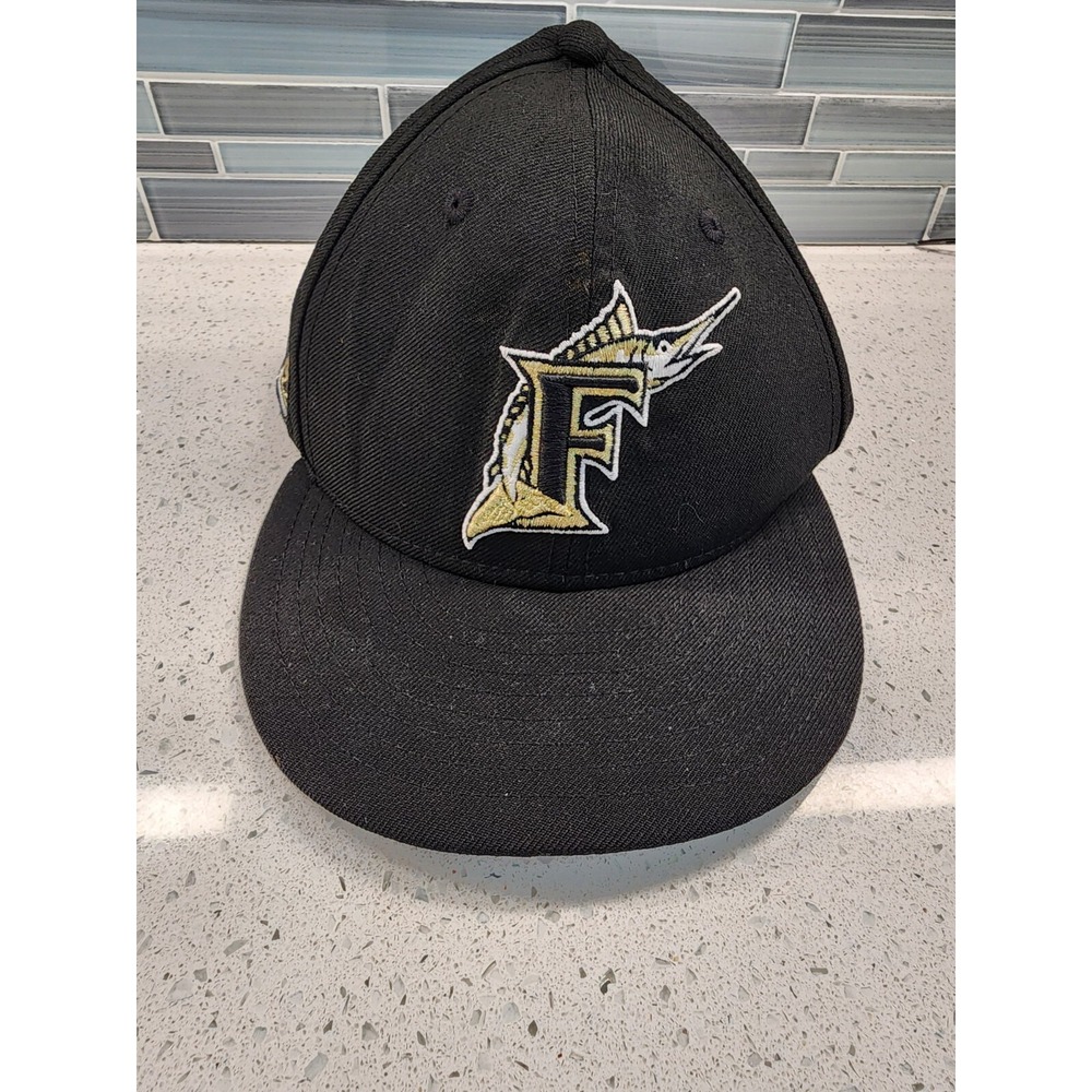 New Era Florida Marlins hat cap 7 1/2 1993 Inaugural‎ Patch Fitted